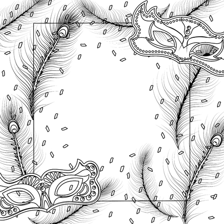 mask and featherのイラスト素材