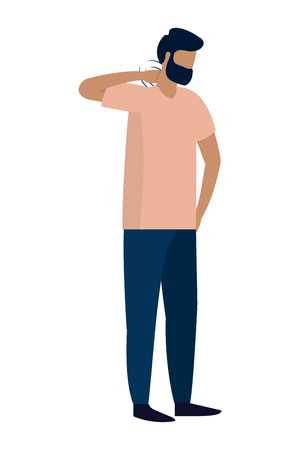 man body sick cartoon vector illustration graphic designのイラスト素材