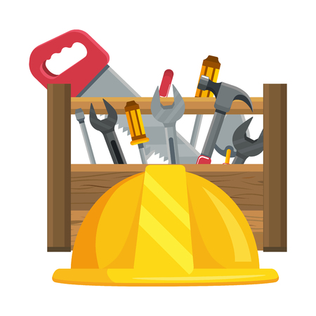 construction architectural tools box cartoon vector illustration graphic designのイラスト素材