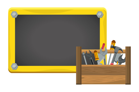 construction architectural tools box cartoon vector illustration graphic designのイラスト素材