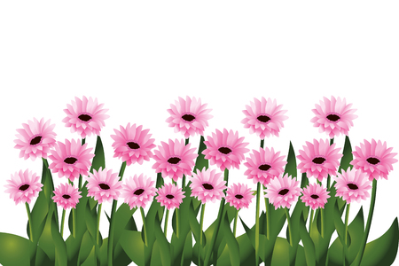 floral tropical flowers garden cartoon vector illustration graphic designのイラスト素材