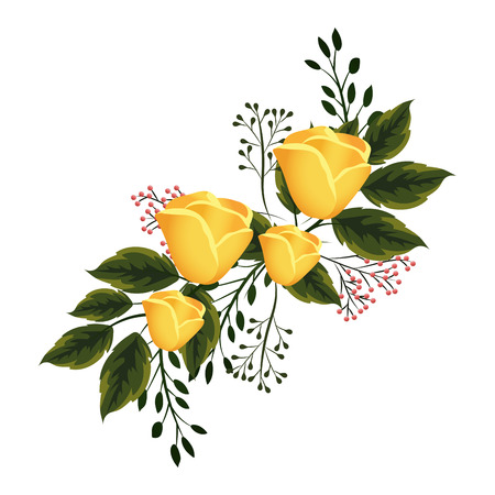 floral tropical flowers cartoon vector illustration graphic designのイラスト素材