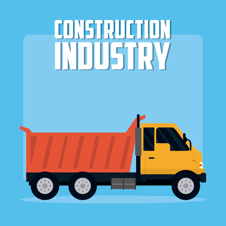 Construction industry with construction truck vector illustration graphic designのイラスト素材