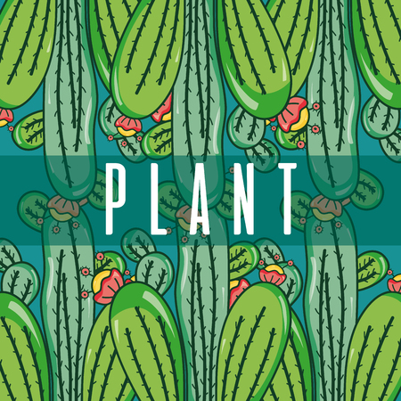 Plant and leaves cute green background vector illustration graphic designのイラスト素材