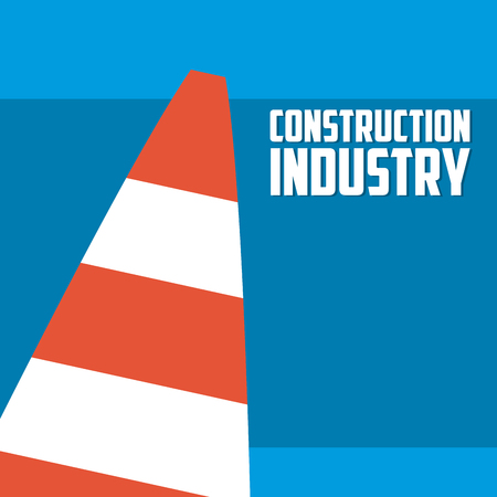 Construction industry with traffic cone vector illustration graphic designのイラスト素材