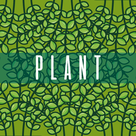Plant and leaves cute green background vector illustration graphic designのイラスト素材