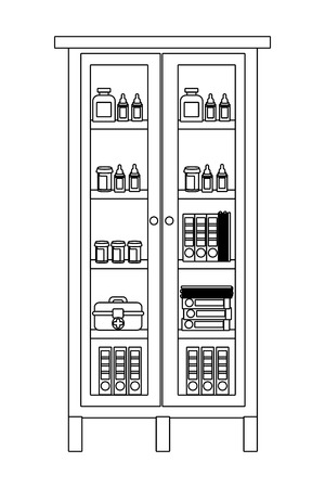 modern furniture library cartoon vector illustration graphic designのイラスト素材