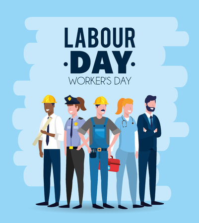 professional employers to celebrate labour day vector illustrationのイラスト素材
