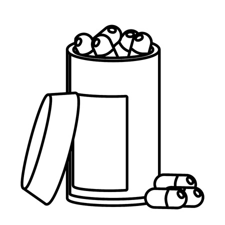 healthcare medical pills bottle artoon vector illustration graphic designのイラスト素材