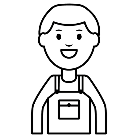builder worker avatar character vector illustration designのイラスト素材