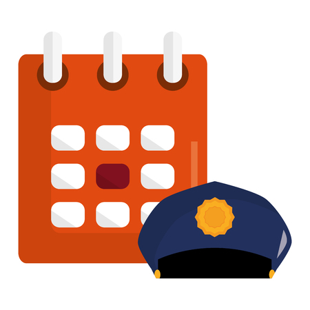 calendar reminder with police capのイラスト素材