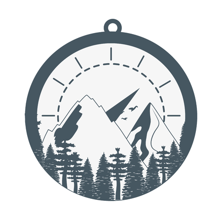 outdoor camping chronometer concept cartoon vector illustration graphic designのイラスト素材