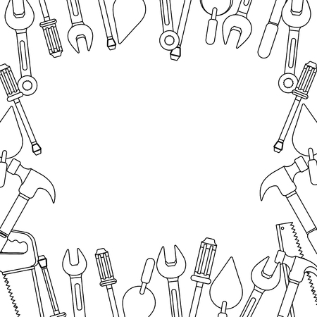 construction architectural tools cartoon vector illustration graphic designのイラスト素材