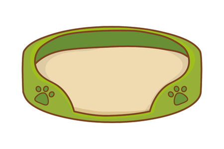 cute pet funny dog bed element cartoon vector illustration graphic designのイラスト素材