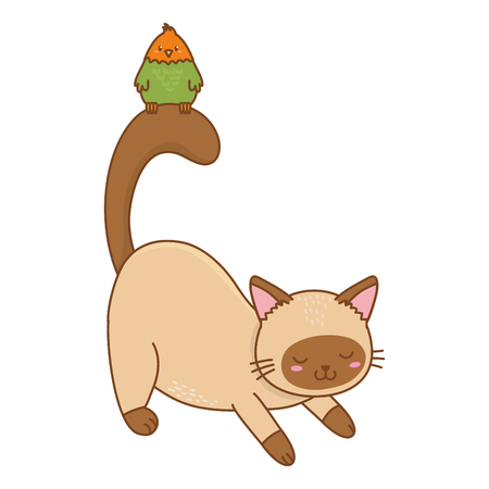 cute funny pets cartoon vector illustration graphic designのイラスト素材