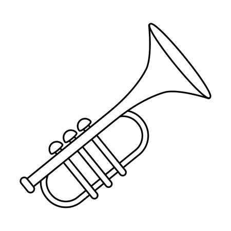 music instrument trumpet cartoon vector illustration graphic designのイラスト素材