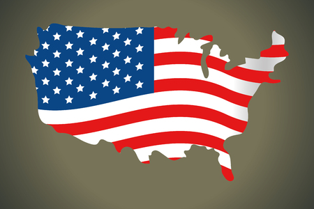 united state map and flag icon cartoon vector illustration graphic designのイラスト素材