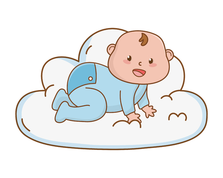 cute baby shower baby cartoon vector illustration graphic designのイラスト素材