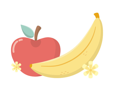 delicious tasty food fruits cartoon vector illustration graphic designのイラスト素材