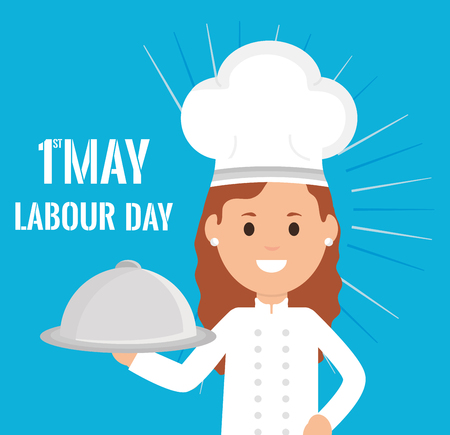 young female chef avatar characterのイラスト素材