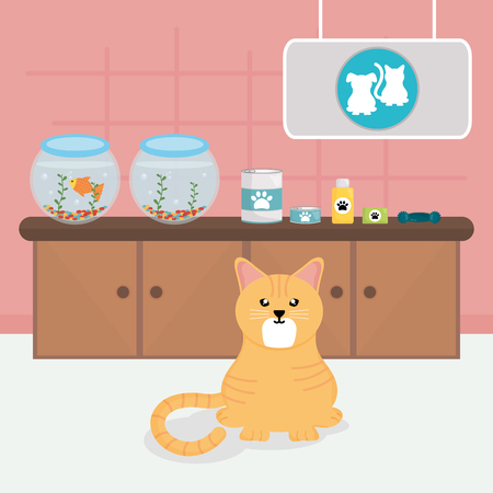 cute little cat in veterinaryのイラスト素材