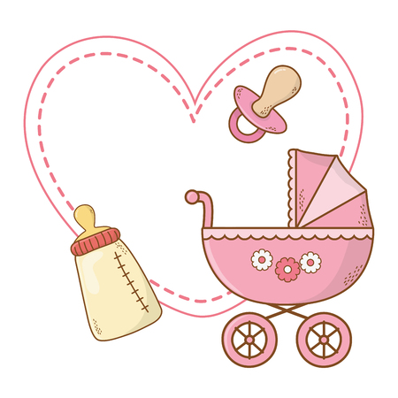 cute baby shower cartoonのイラスト素材