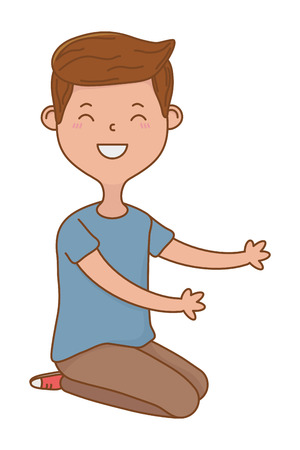 childhood happy child boy cartoon vector illustration graphic designのイラスト素材