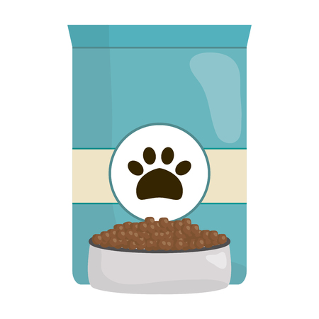 pet food bag with dish vector illustration designのイラスト素材