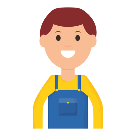 builder worker avatar character vector illustration designのイラスト素材