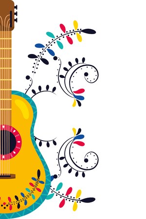 mexican culture mexico guitar instrument cartoon vector illustration graphic designのイラスト素材