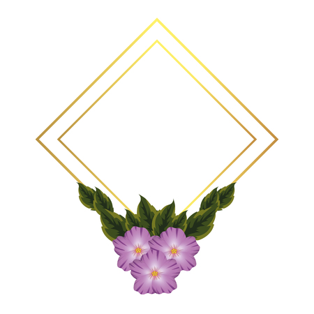 floral tropical flowers frame cartoon vector illustration graphic designのイラスト素材