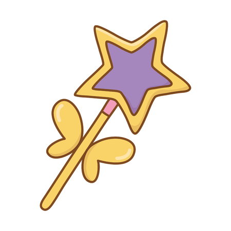 wand with star and wings icon cartoon vector illustration graphic designのイラスト素材