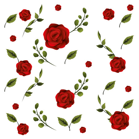 floral tropical flowers pattern cartoon vector illustration graphic designのイラスト素材