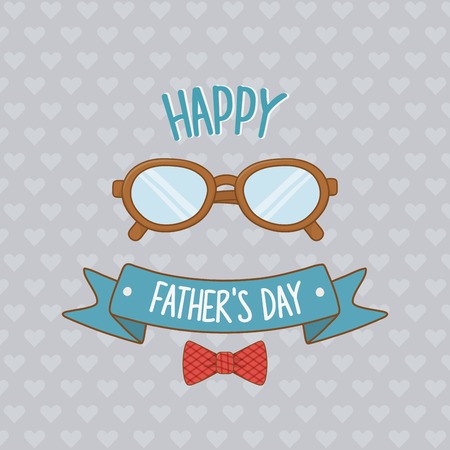 happy fathers day card with eyeglasses vector illustration designのイラスト素材