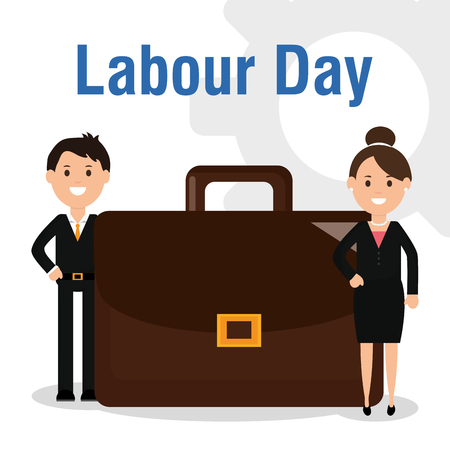 young business couple avatars characters vector illustration designのイラスト素材