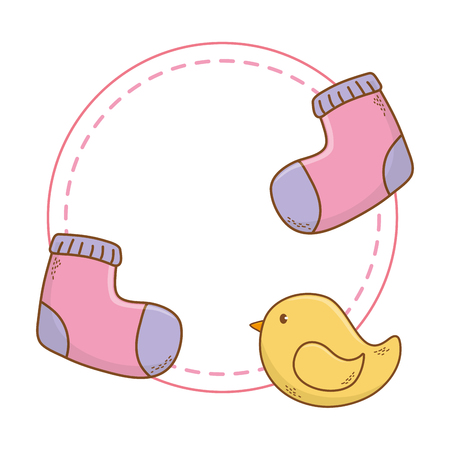 cute baby shower elements cartoon vector illustration graphic designのイラスト素材
