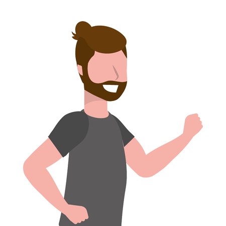 fitness sport train man running cartoon vector illustration graphic designのイラスト素材