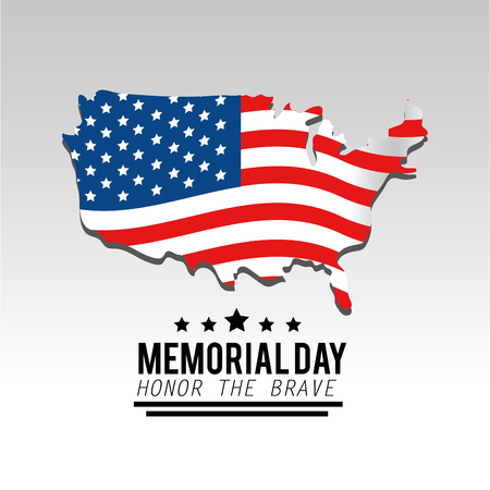 usa map and flag to memorial day vector illustrationのイラスト素材