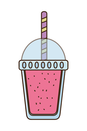 delicious tasty drink milkshake cartoon vector illustration graphic designのイラスト素材