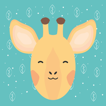 cute giraffe head childish character vector illustration designのイラスト素材