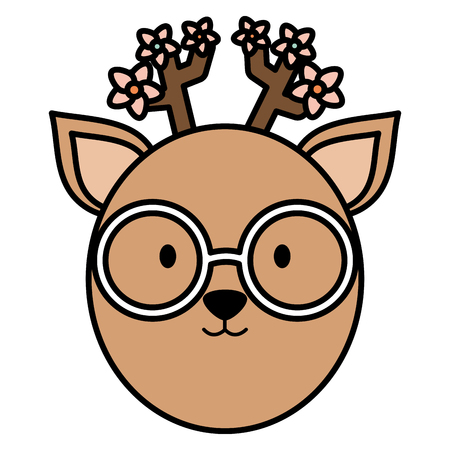 cute female reindeer childish character vector illustration designのイラスト素材