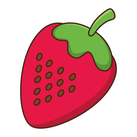 delicious tasty food fruit strawberry cartoon vector illustration graphic designのイラスト素材