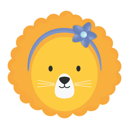 cute female lioness childish character vector illustration designのイラスト素材