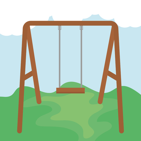 swing wooden in the park vector illustration designのイラスト素材
