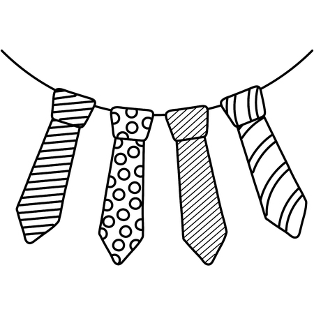 ties icon cartoon isolated black and white vector illustration graphic designのイラスト素材