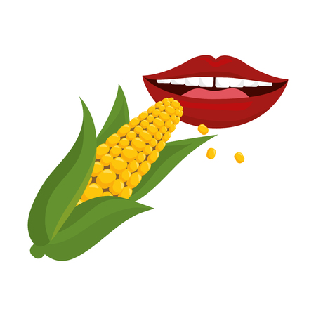 delicious tasty corn cartoonのイラスト素材