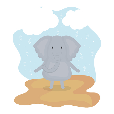 cute elephant adorable character vector illustration designのイラスト素材