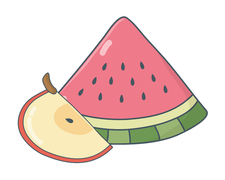 delicious tasty fruit cartoonのイラスト素材