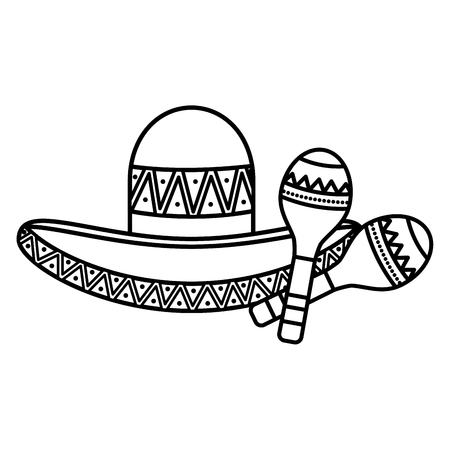 mexican hat traditional iconのイラスト素材
