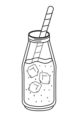 delicious tasty refresh fruit lemonade lemon juice mason jar cartoon vector illustration graphic designのイラスト素材